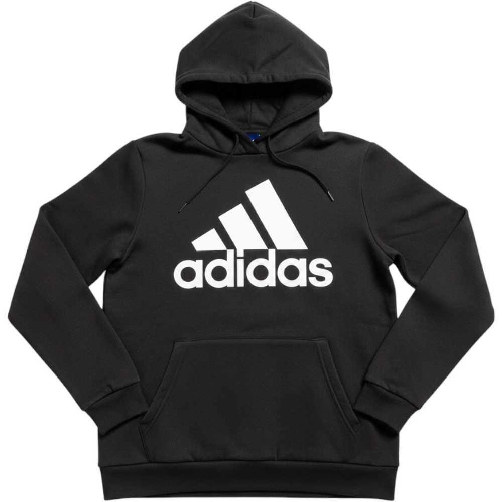Adidas Essentials Logo Hoodie Black White Pullover Womens Large Gym